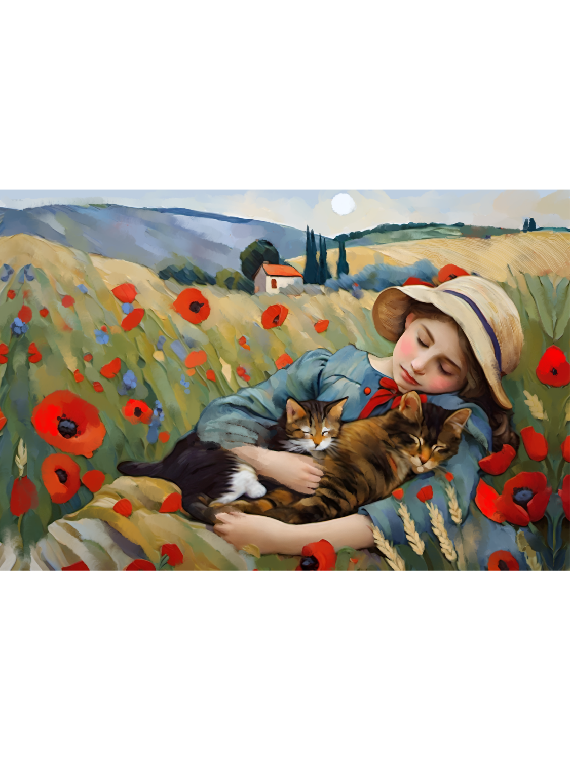 Lying in a Field of Dreams - Illustrated Print by Thomas Little
