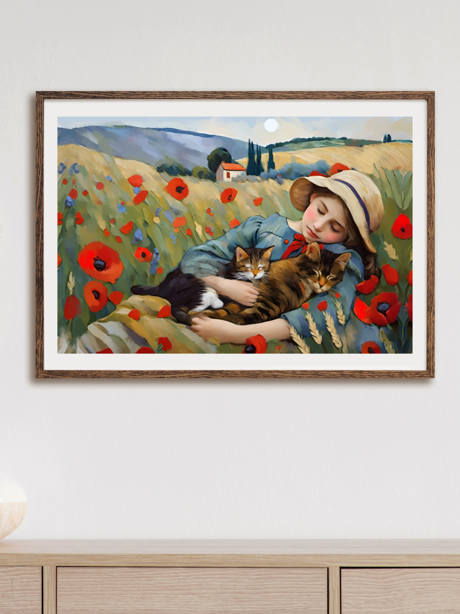 Lying in a Field of Dreams - Illustrated Print by Thomas Little