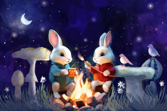 Magical Night with Friends - Illustrated Print by Thomas Little