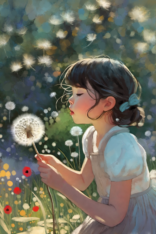Make A Wish - Illustrated Print by Thomas Little