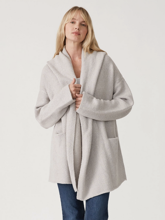 Mid-Length Oversized Long Sleeve Hooded Coatigan - by Lovestitch®