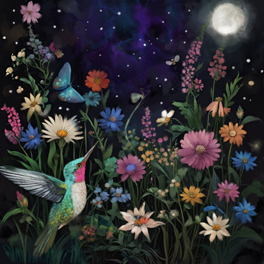 Midnight in the Garden - Illustrated Print by Thomas Little