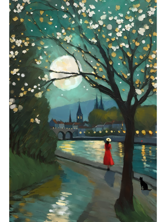 Midnight in Avignon - Illustrated Print by Thomas Little