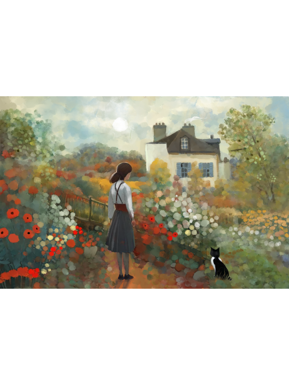 Monet's Garden - Illustrated Print by Thomas Little