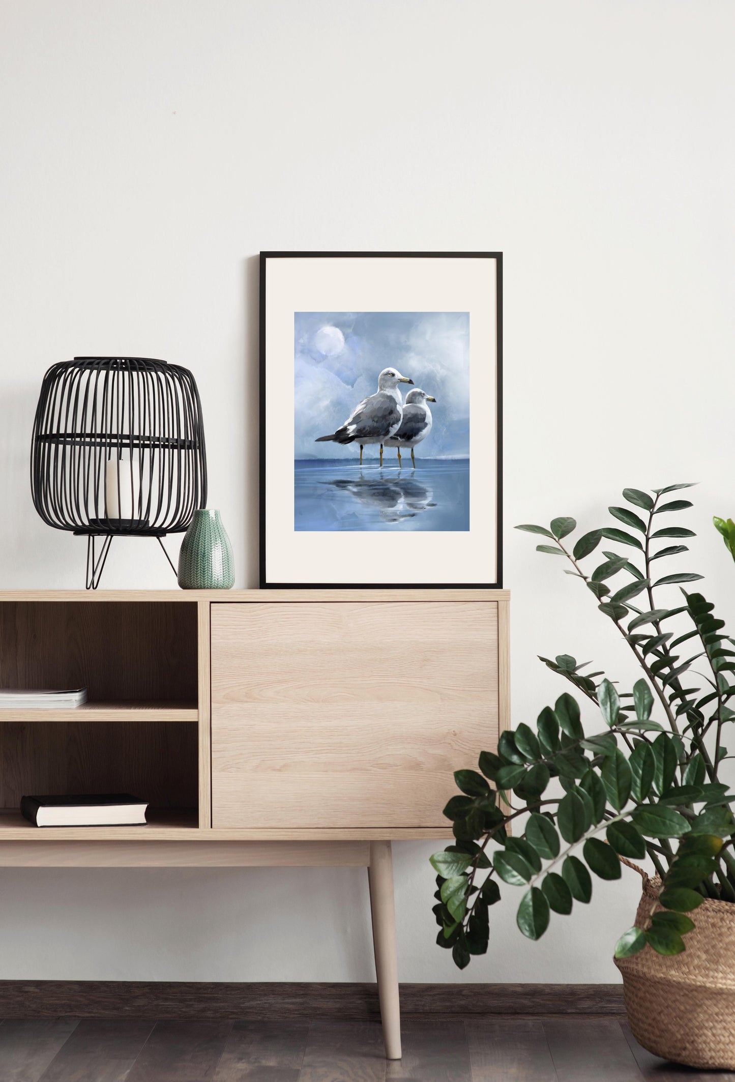 Morning Coastal Gulls - Illustrated Print by Thomas Little