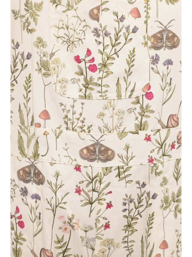 Colorful wildflower and moth print.