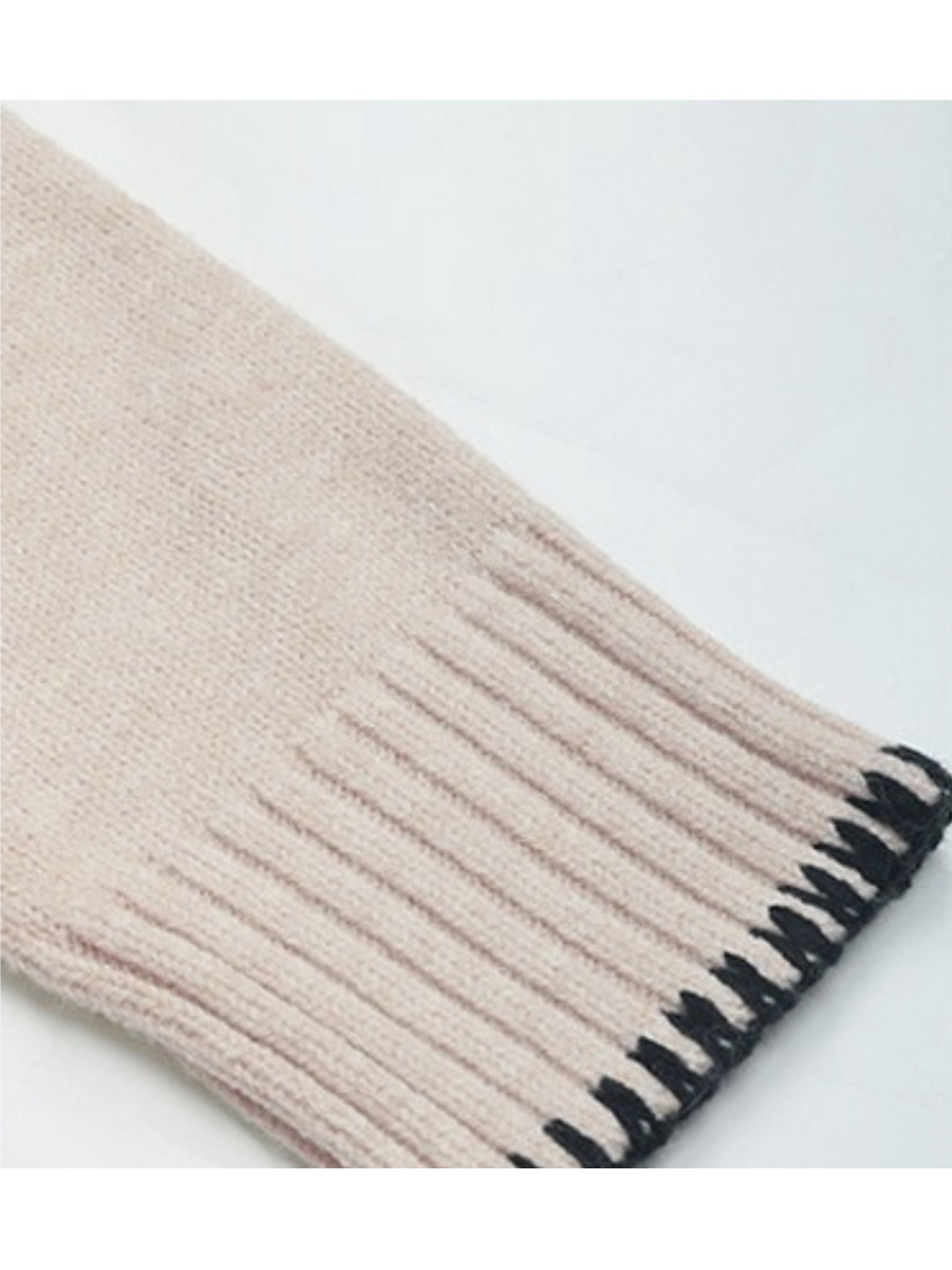 Neck Casual Long Sleeve Slit Knitted Sweater - by Ninexis®