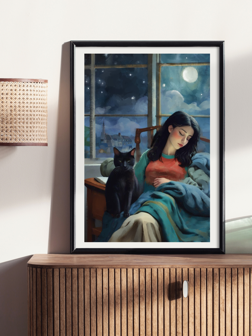 Nodding Off - Illustrated Print by Thomas Little