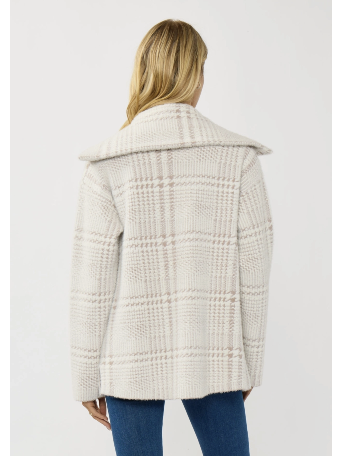 Plaid Button-Up Sweater Jacket - by Lovestitch®
