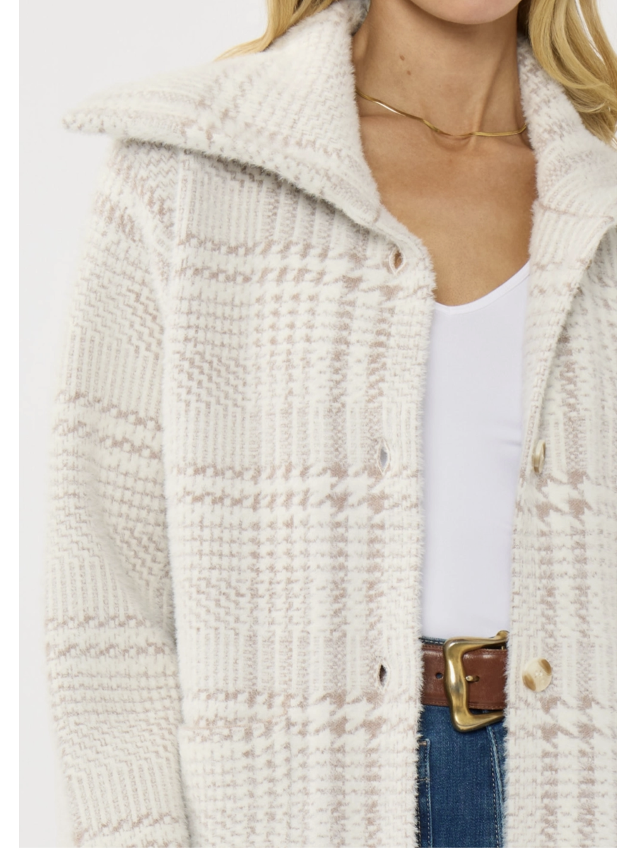 Plaid Button-Up Sweater Jacket - by Lovestitch®