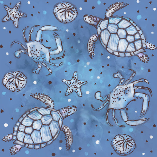 Poipu Turtles - Little Ocean Blue Studio - Fabric By The Yard - 100% Cotton