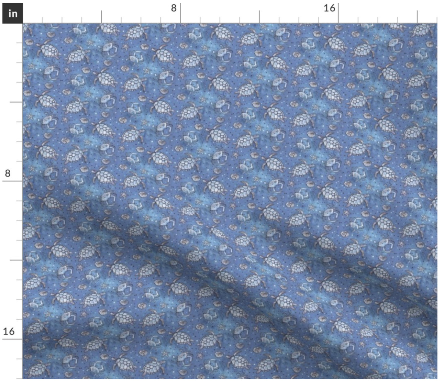 Poipu Turtles - Little Ocean Blue Studio - Fabric By The Yard - 100% Cotton