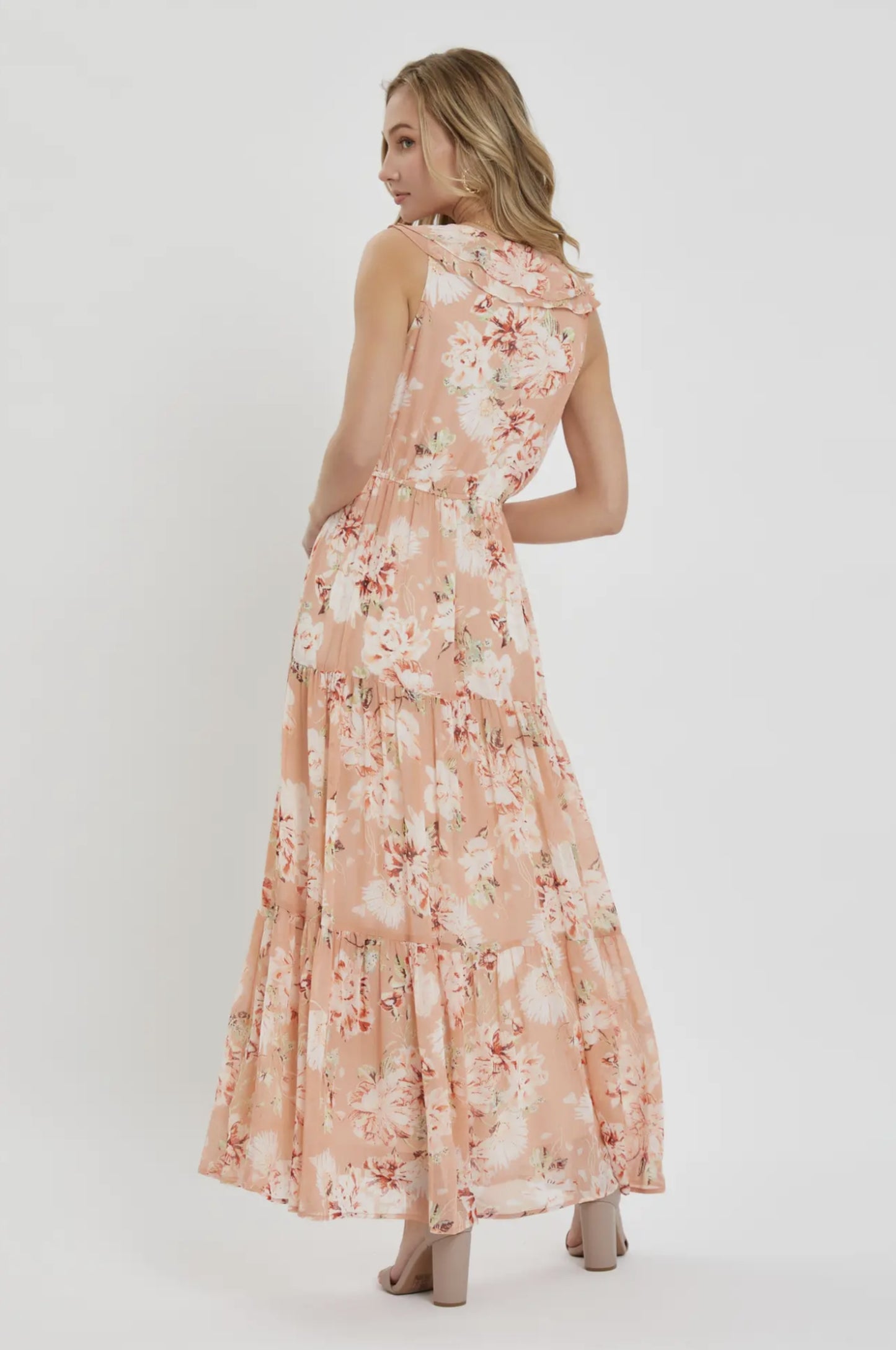 Pretty Floral Tiered Maxi Dress - by Sweet Lovely by Jen®