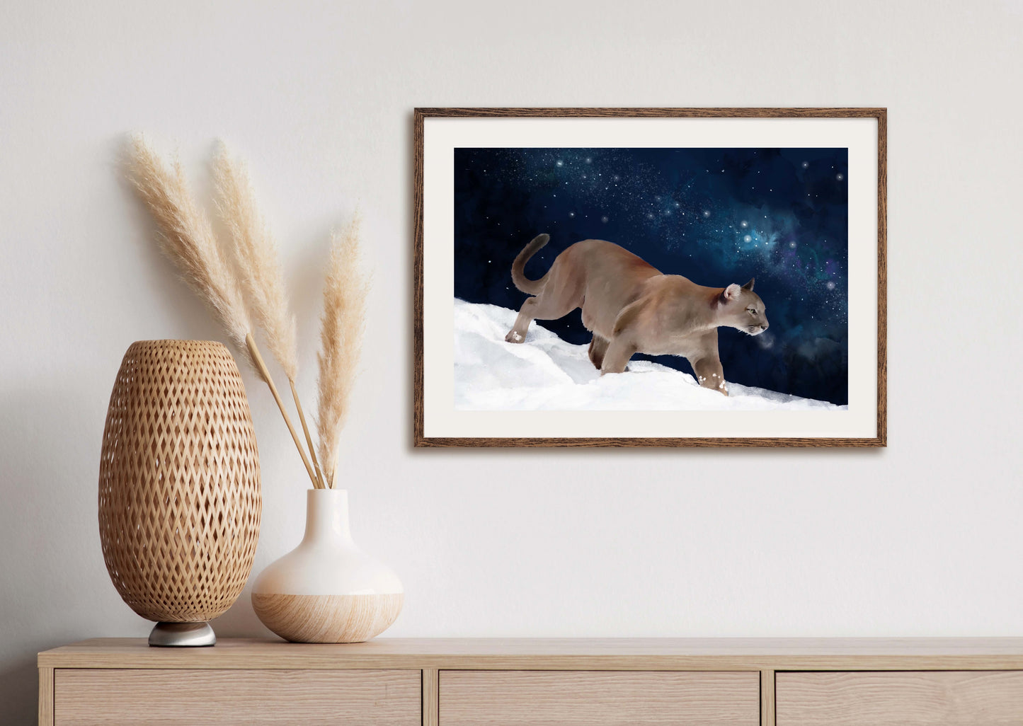 Puma and the Milk Way - Illustrated Print by Thomas Little