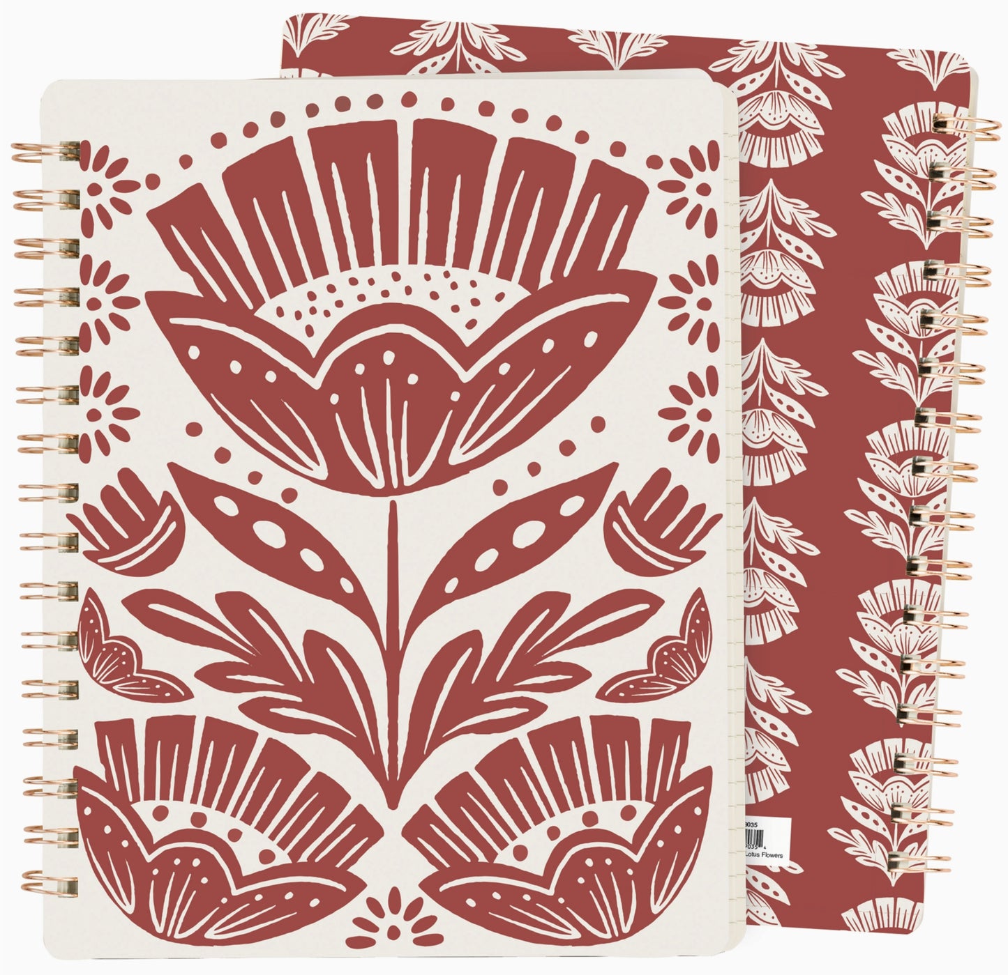 Red Folk Floral Spiral Notebook - by Primitives by Kathy®