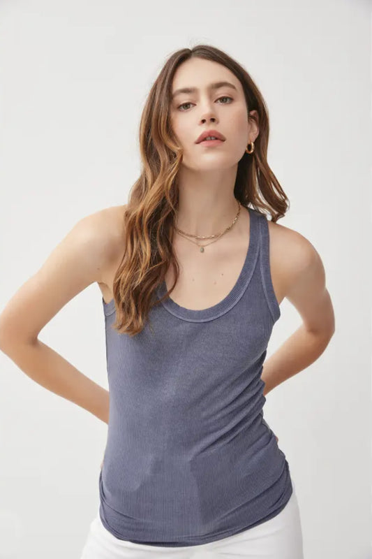 Ribbed Scoop Neck Tank Top - by Be Cool®
