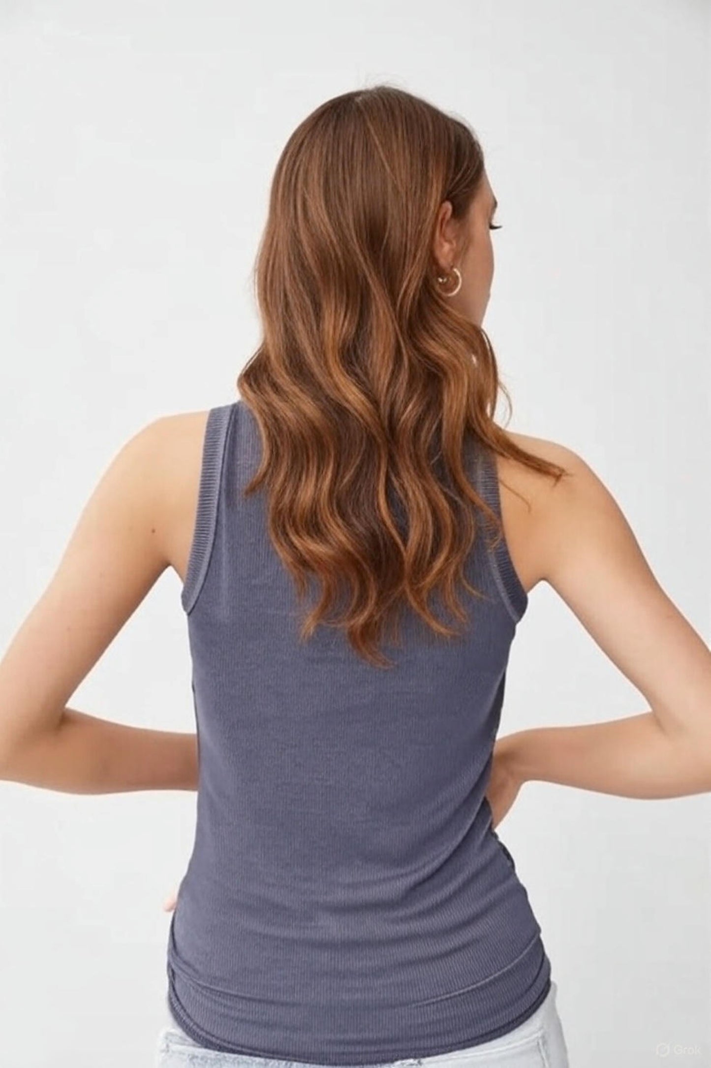 Ribbed Scoop Neck Tank Top - by Be Cool®