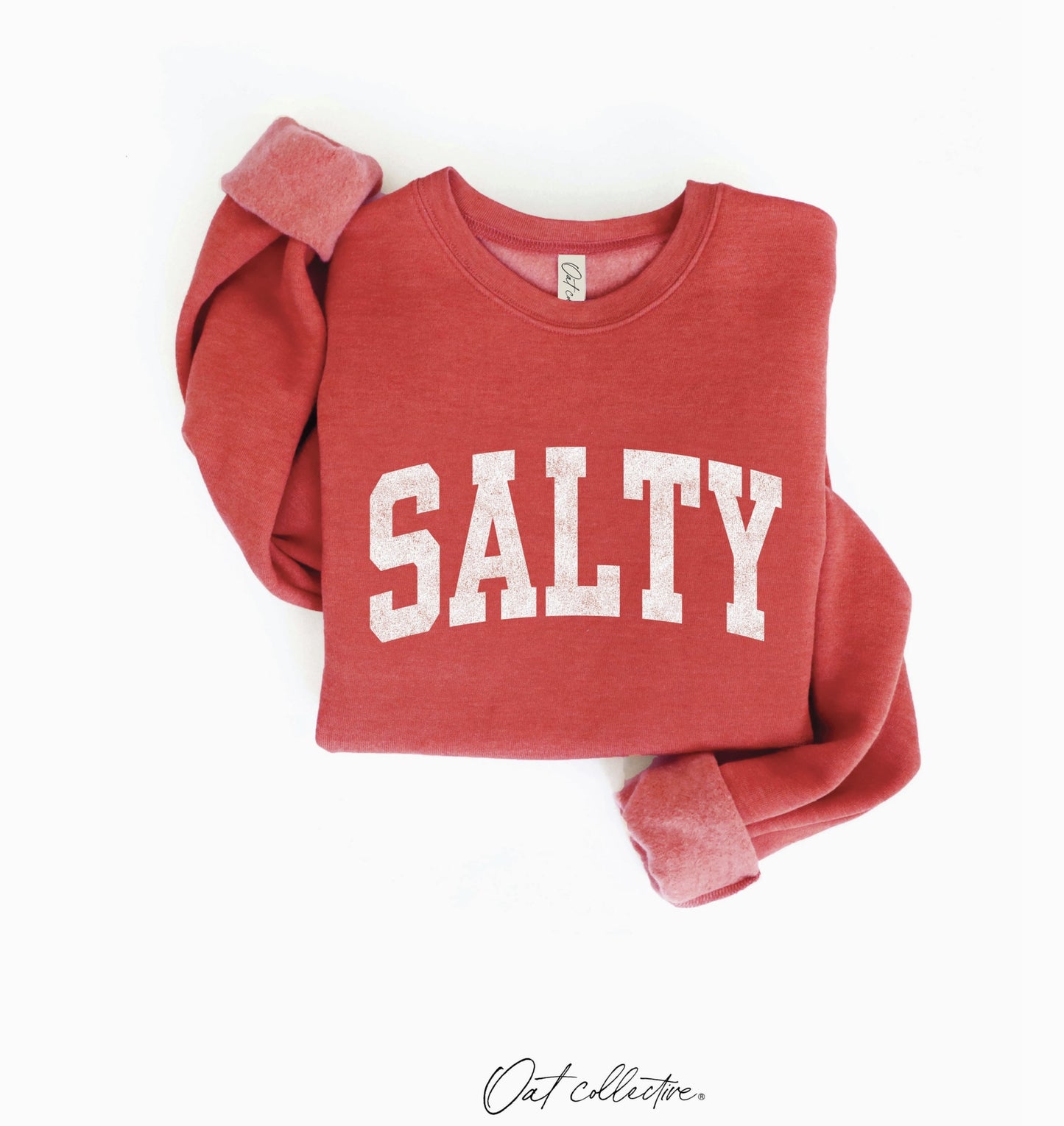 Salty Graphic Sweatshirt (Cranberry Heather color) - by OAT COLLECTIVE