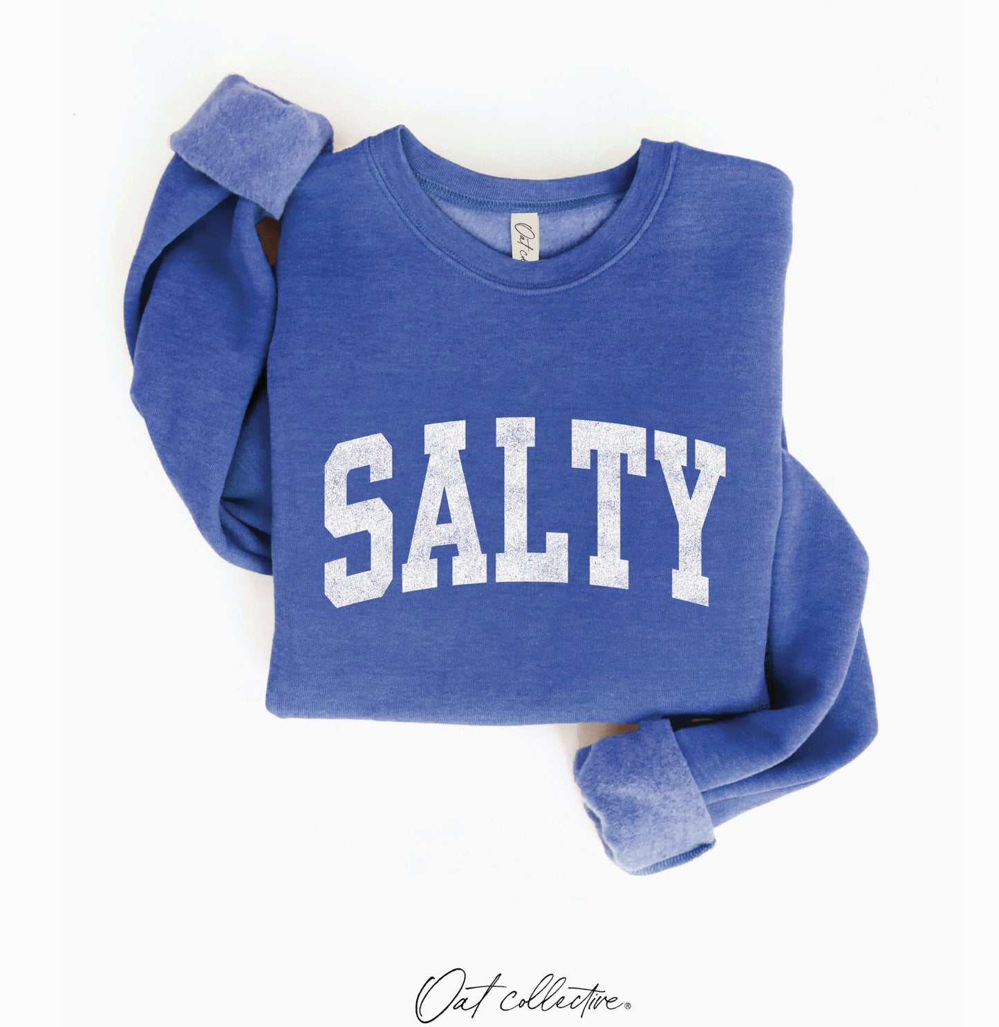 Salty Graphic Sweatshirt (Heather Royal color) - by OAT COLLECTIVE