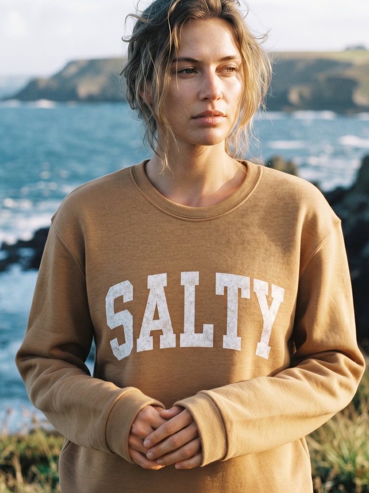 Salty Graphic Sweatshirt (Heather Mustard color) - by OAT COLLECTIVE®