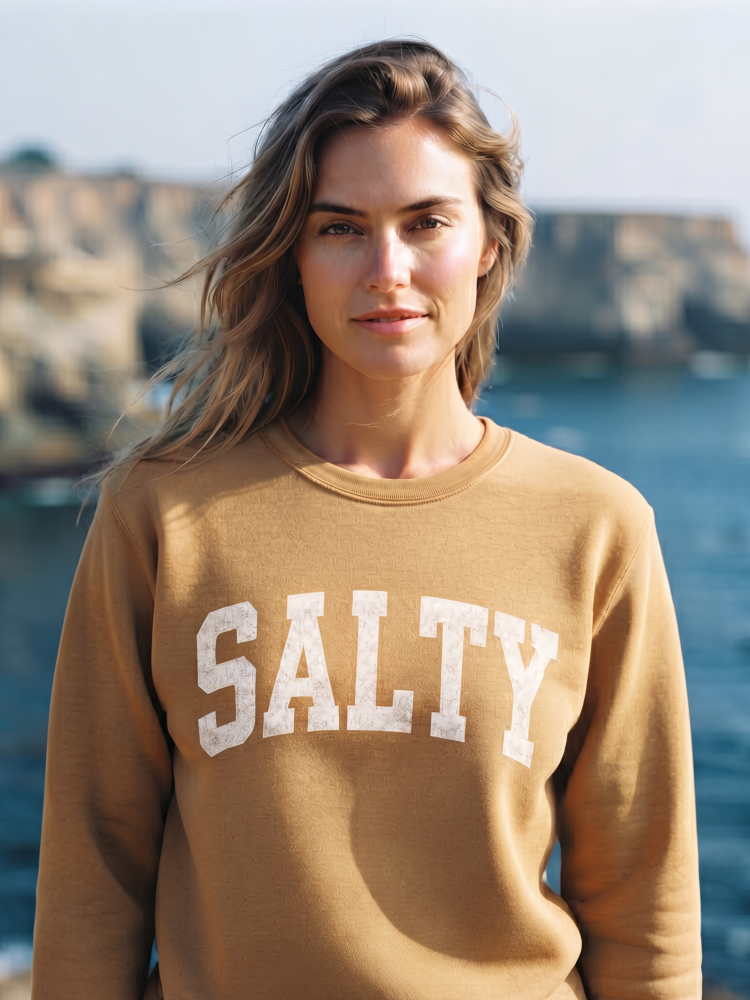 Salty Graphic Sweatshirt (Heather Mustard color) - by OAT COLLECTIVE®