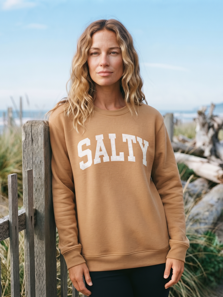 Salty Graphic Sweatshirt (Heather Mustard color) - by OAT COLLECTIVE®