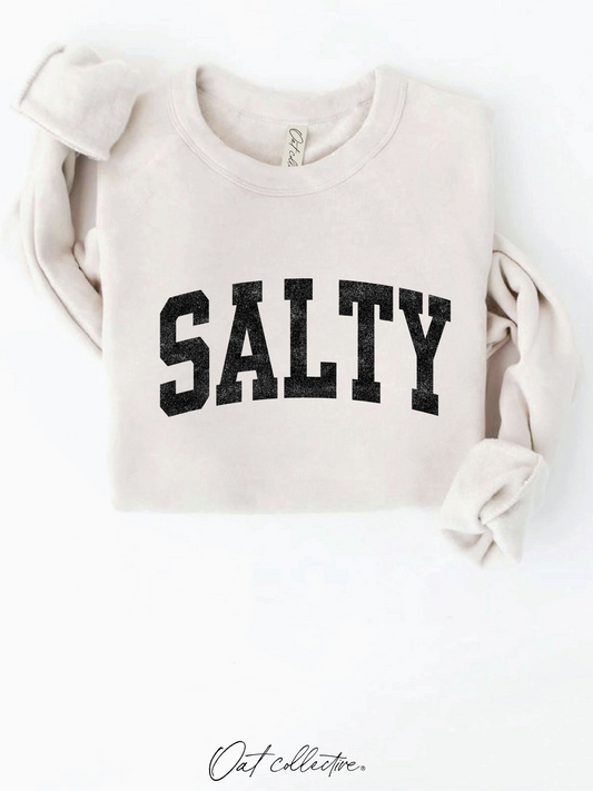 Salty Graphic Sweatshirt (Heather Dust color) - by OAT COLLECTIVE