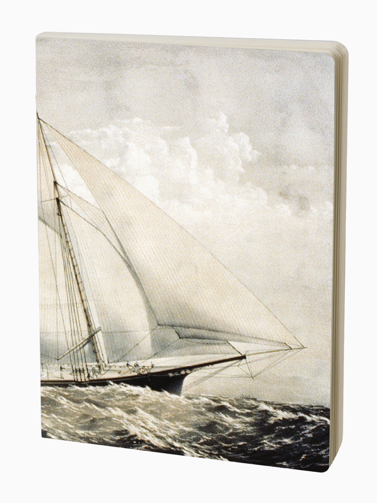 Notebook with a sailboat design on the cover