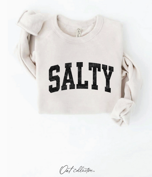 Salty Graphic Sweatshirt (Heather Dust color) - by OAT COLLECTIVE