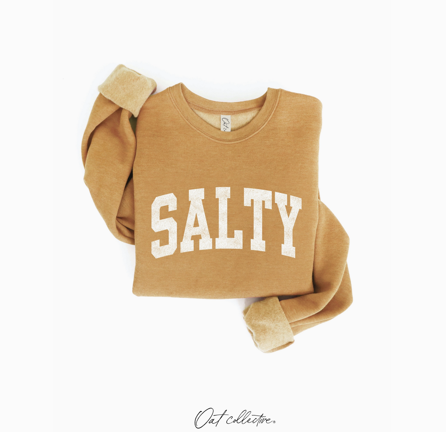 Salty Graphic Sweatshirt (Heather Mustard color) - by OAT COLLECTIVE