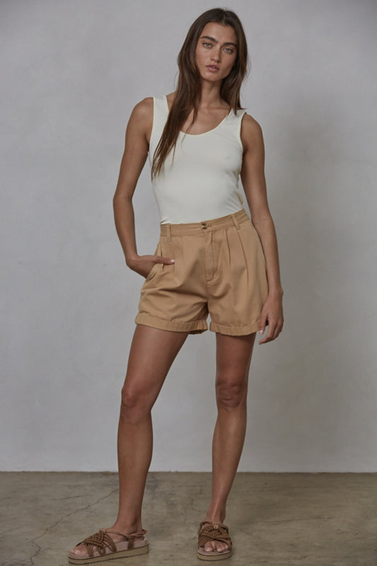 Seamless Reverse U-V Neck Tank (Cream color) - by By Together®
