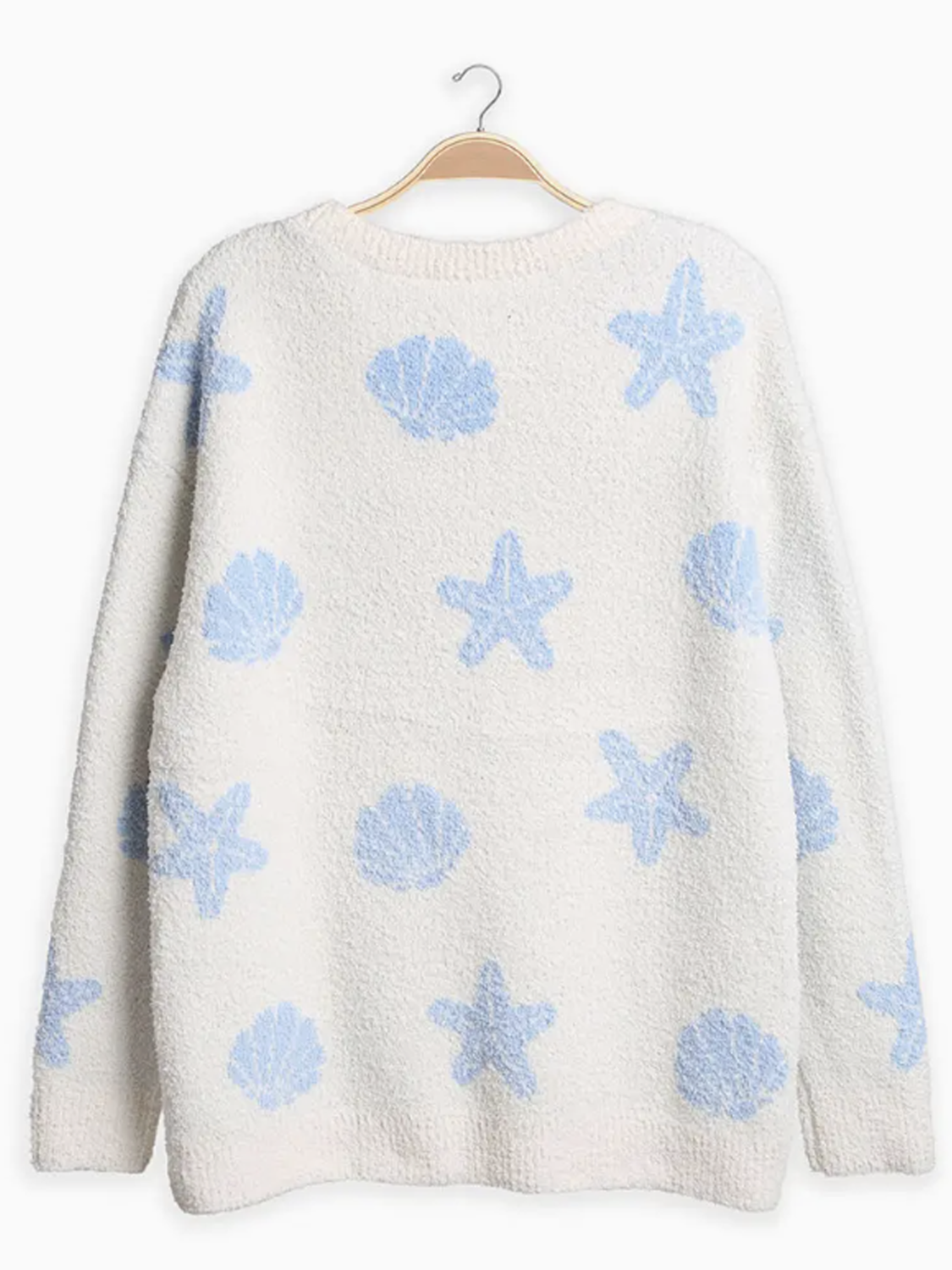 Seashell Starfish Pattern Crew Neck Sweater - by Sensibling Corp.®