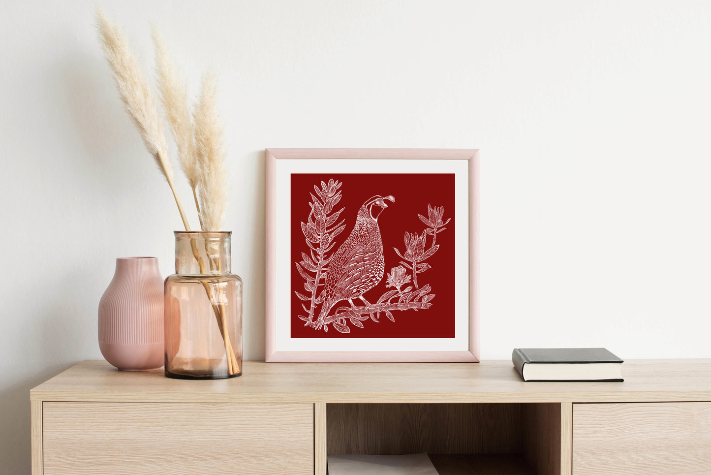 Seasonal Quail - Illustrated Print by Thomas Little