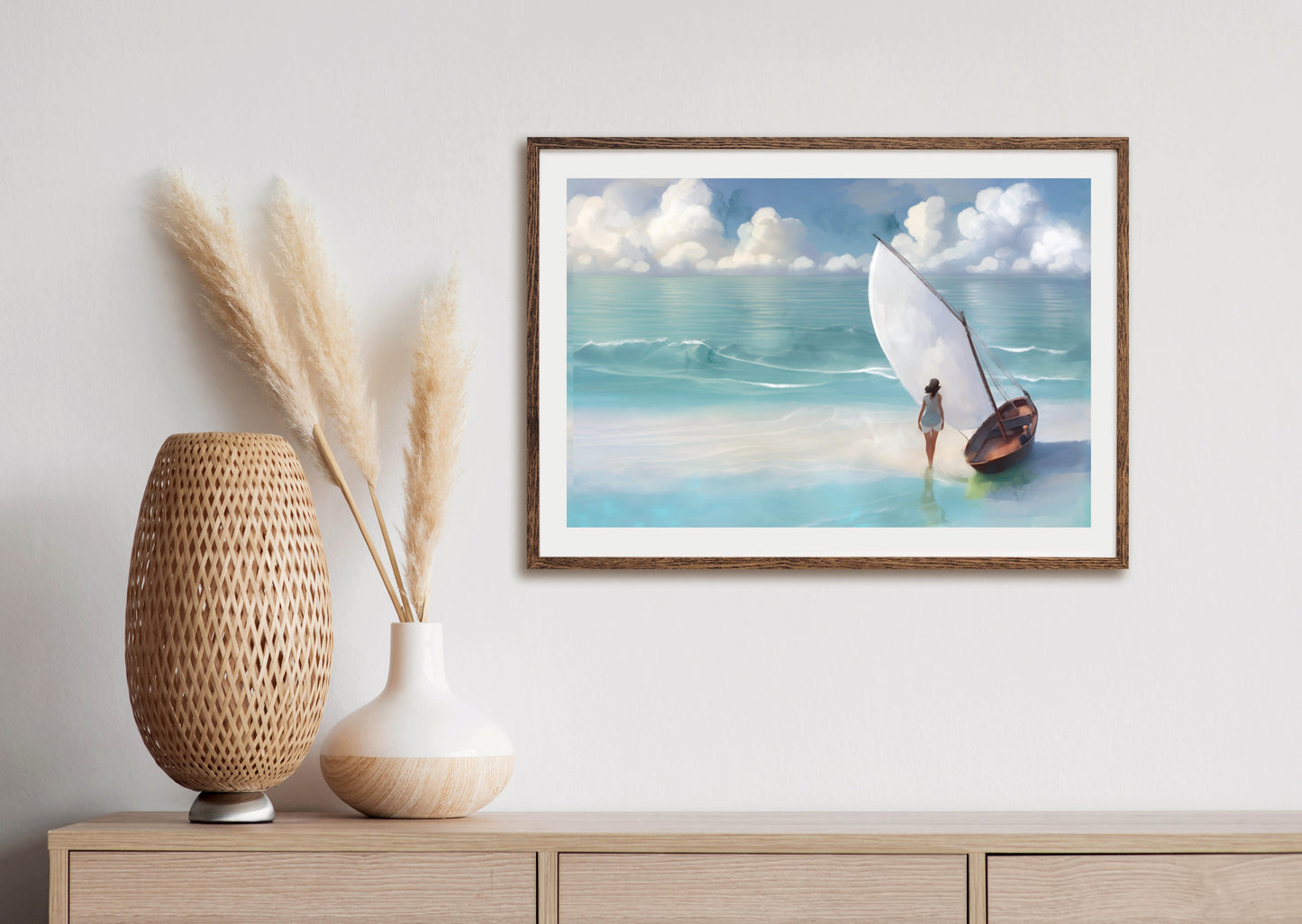 Shimmering Sea - Illustrated Print by Thomas Little