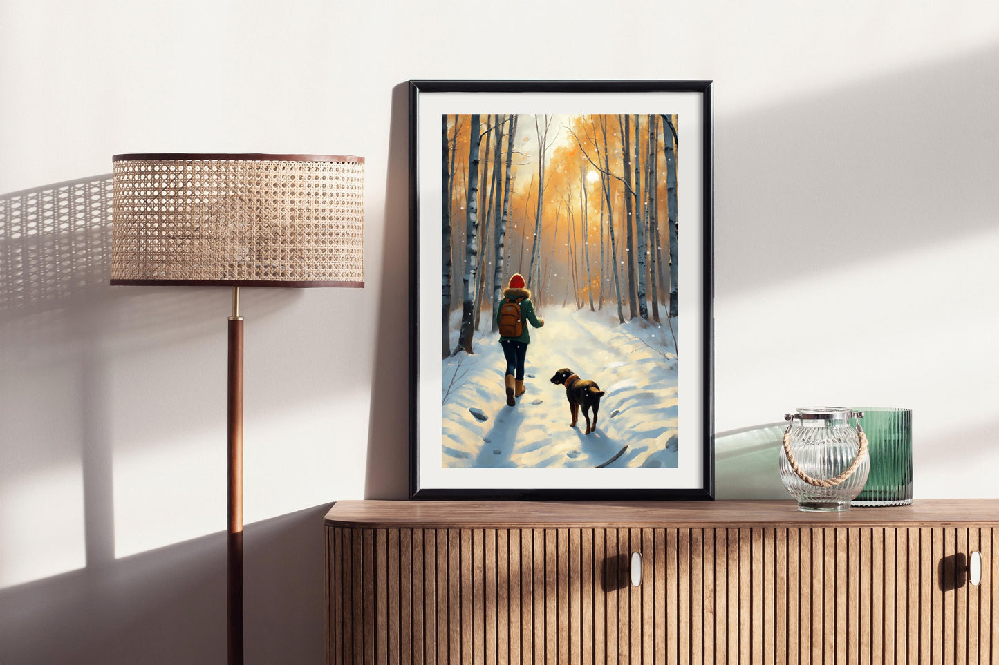 Snow Hike - Illustrated Print by Thomas Little