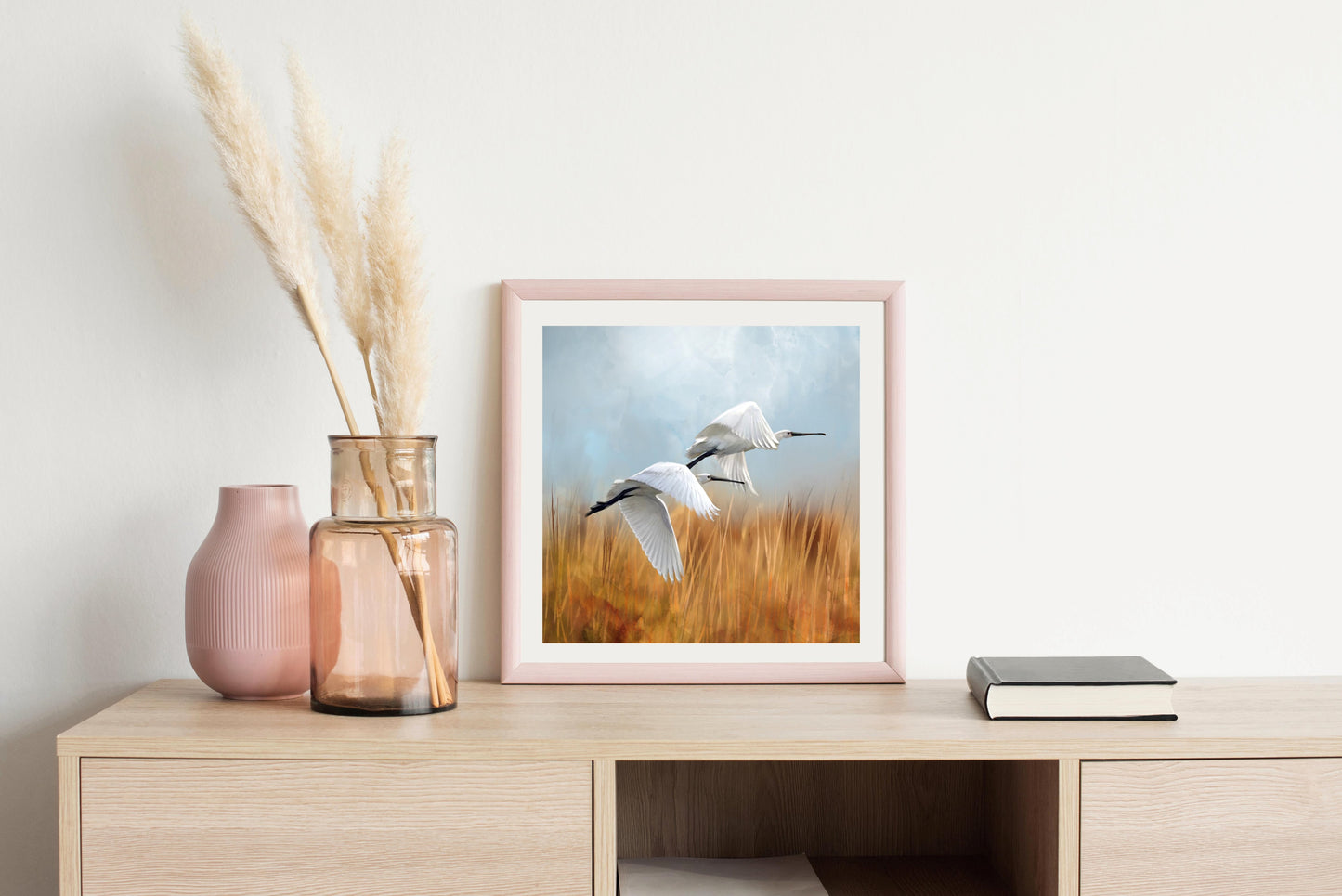 Spoonbills Ascending - Illustrated Print by Thomas Little