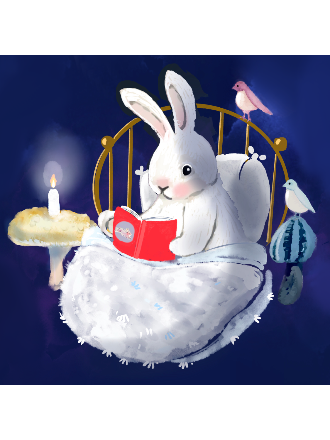 Story Time With Friends - Illustrated Print by Thomas Little