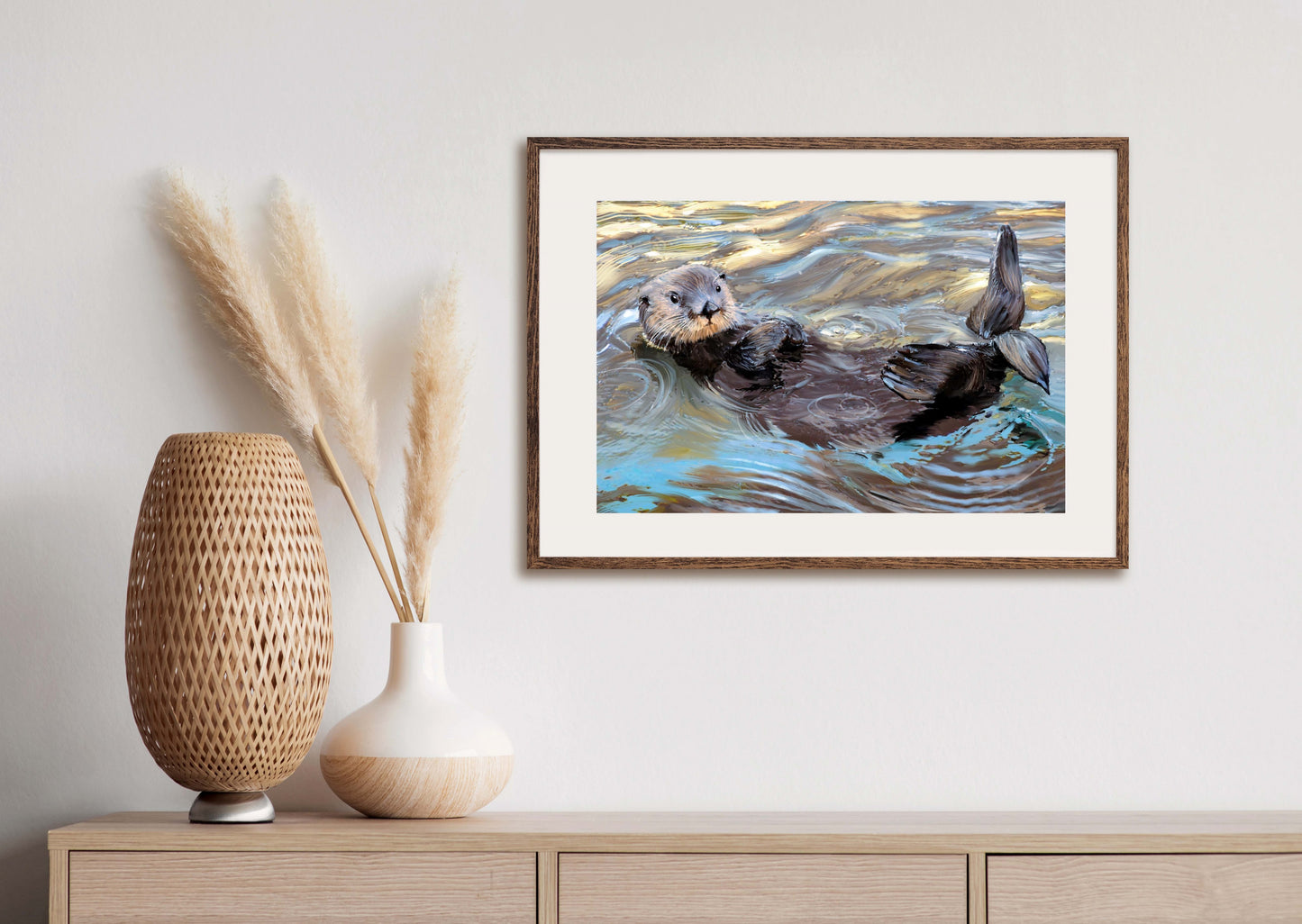 Sunrise Sea Otter - Illustrated Print by Thomas Little