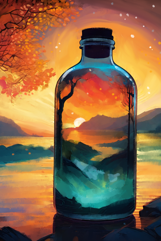 Sunset in a Bottle - Illustrated Print by Thomas Little