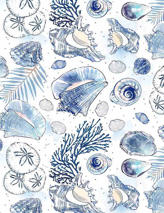 Treasures - Little Ocean Blue Studio - Fabric By The Yard - 100% Cotton - CD1303