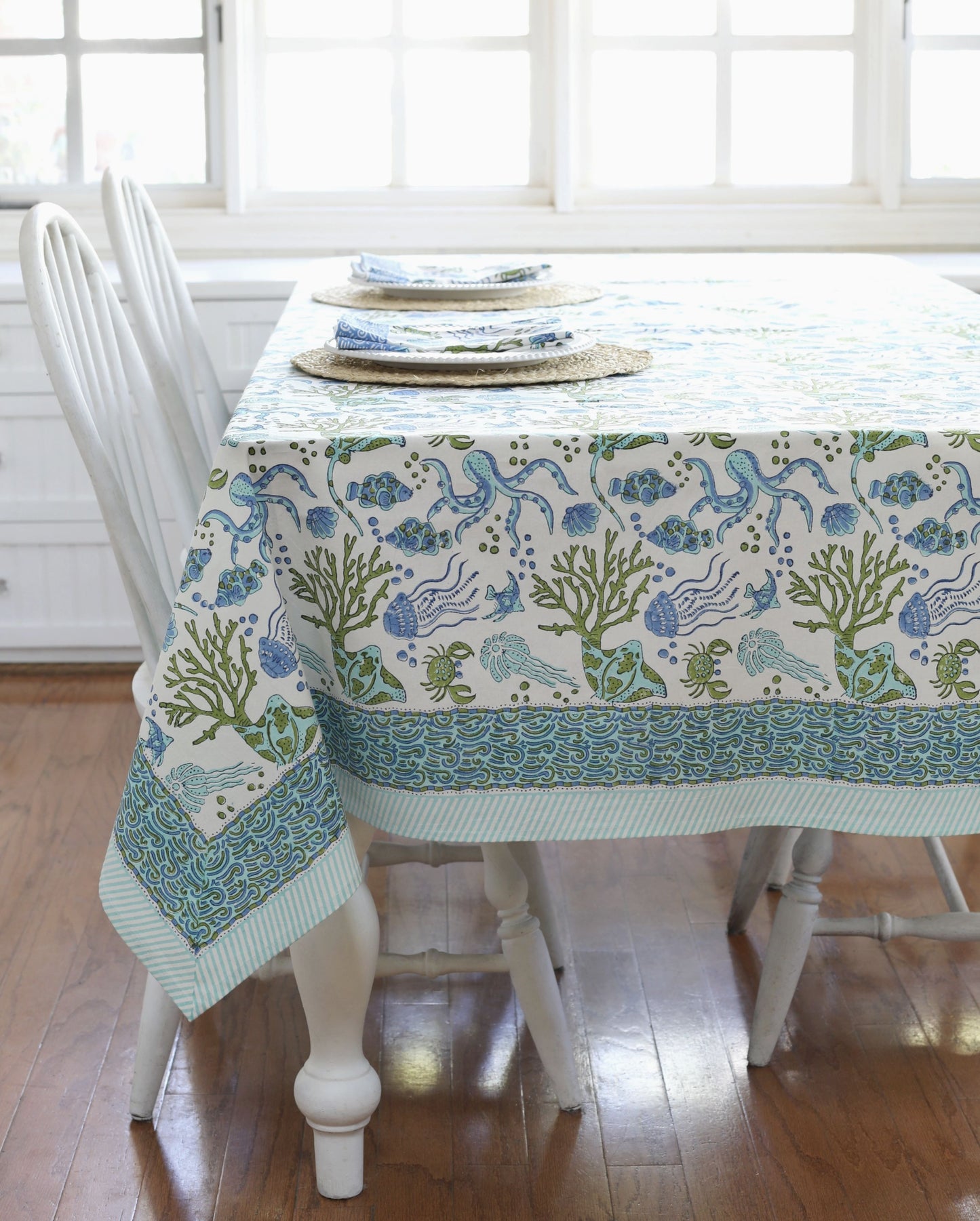 Tablecloth Sea Life 60" x 92" - by Pacific & Rose Textiles