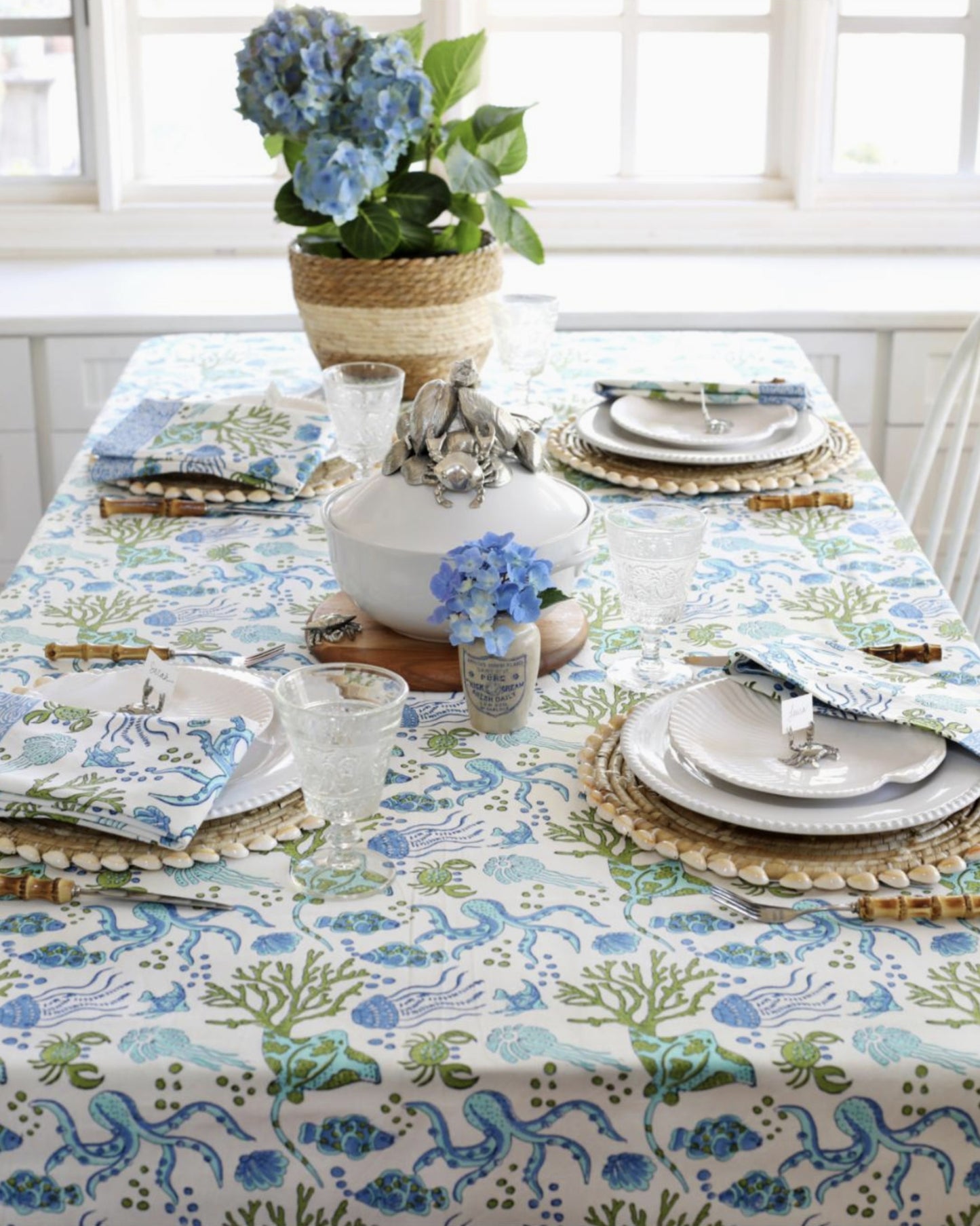 Tablecloth Sea Life 60" x 92" - by Pacific & Rose Textiles