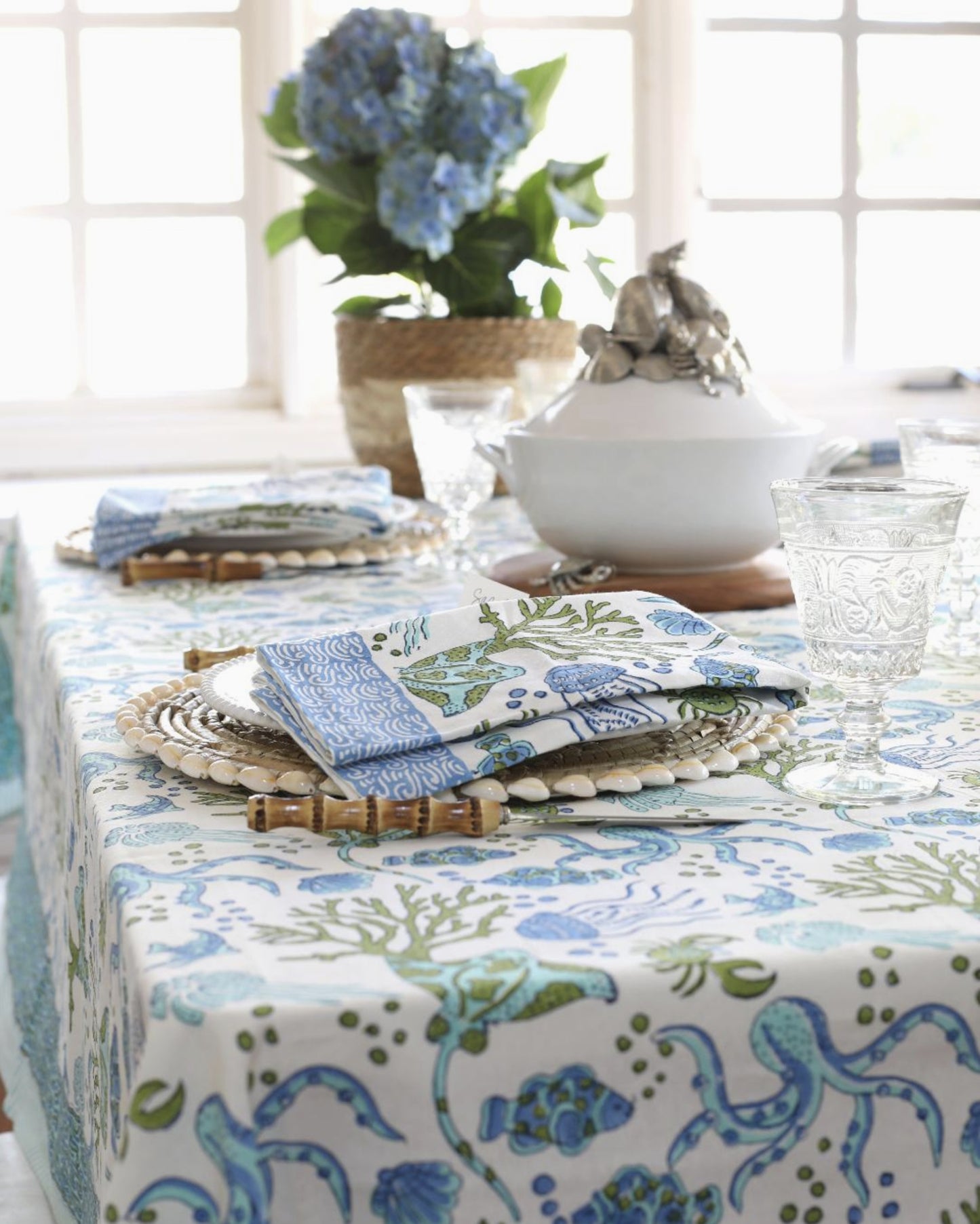 Tablecloth Sea Life 60" x 92" - by Pacific & Rose Textiles