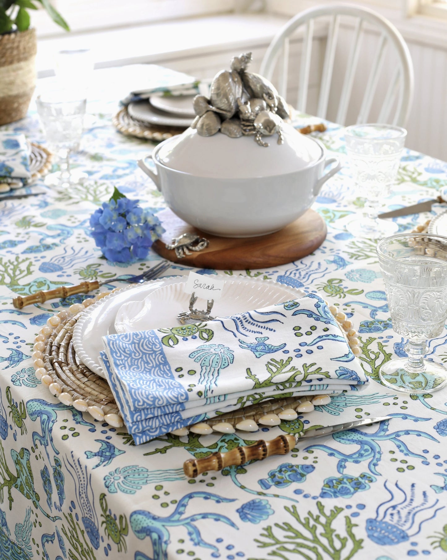 Tablecloth Sea Life 60" x 92" - by Pacific & Rose Textiles