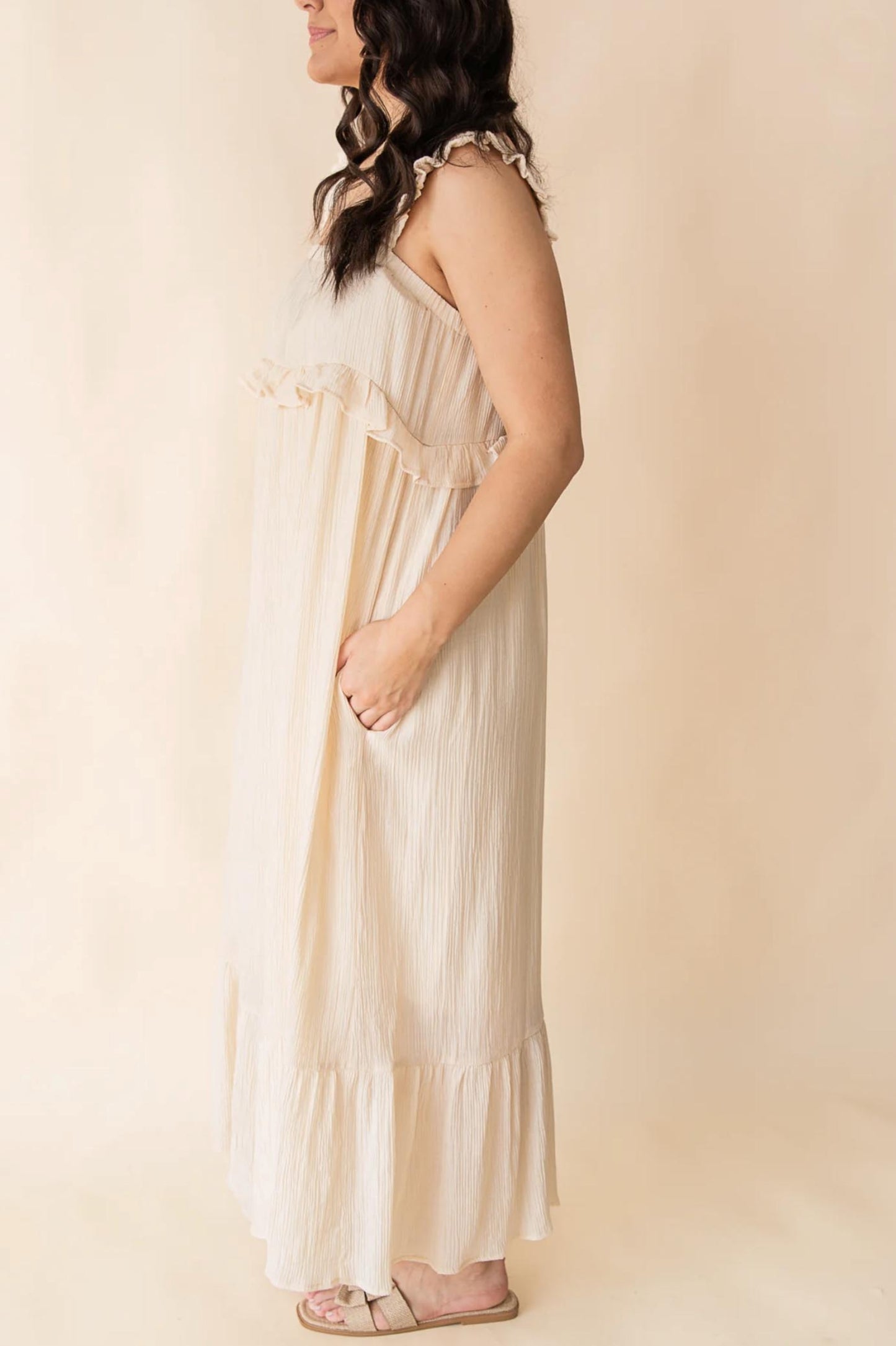 Takes Time Ruffle Trim Maxi Dress - By Sadie & Sage®