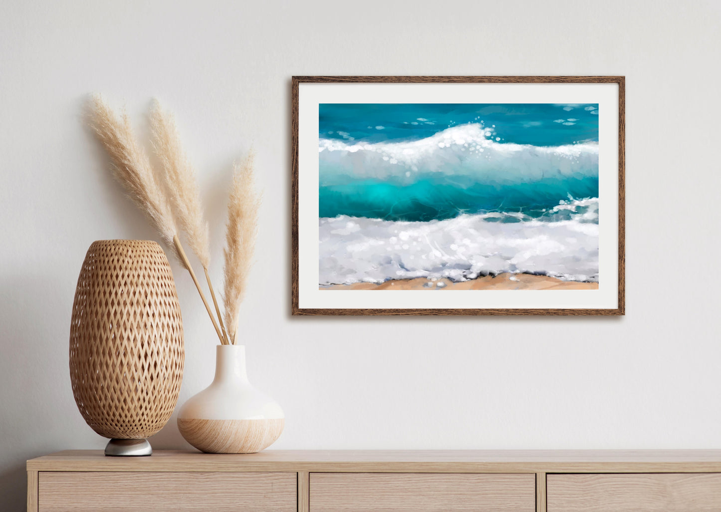 The Wave - Illustrated Print by Thomas Little