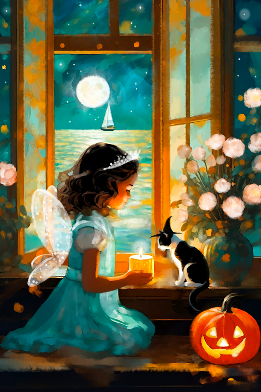 Time For Trick Or Treat - Illustrated Print by Thomas Little