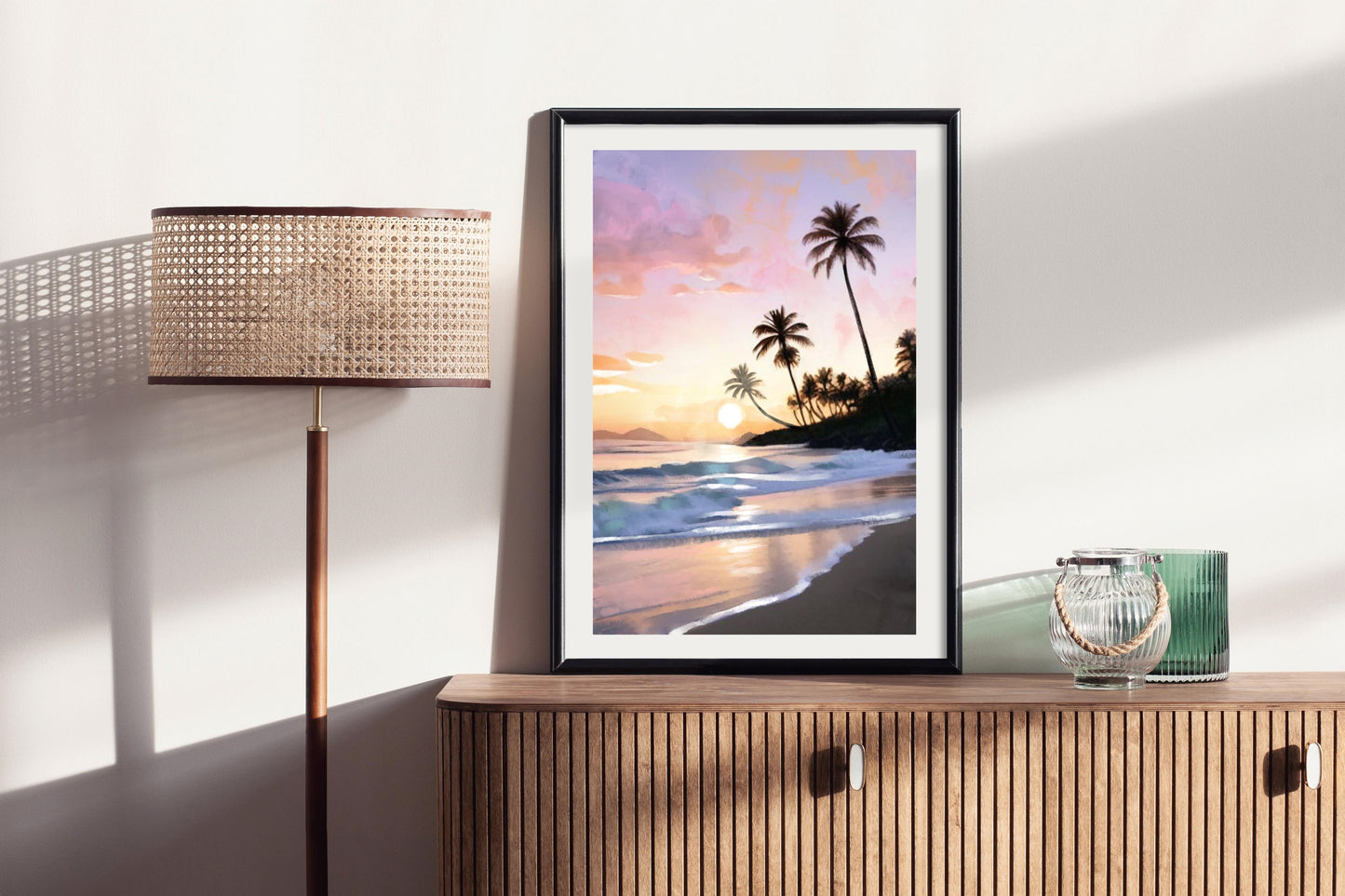 Tropical Sunset - Illustrated Print by Thomas Little