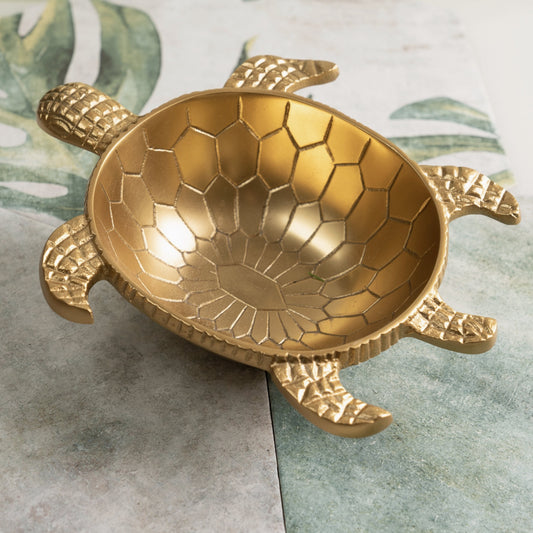 Golden Sea Turtle Bowl - by India Handicrafts Inc