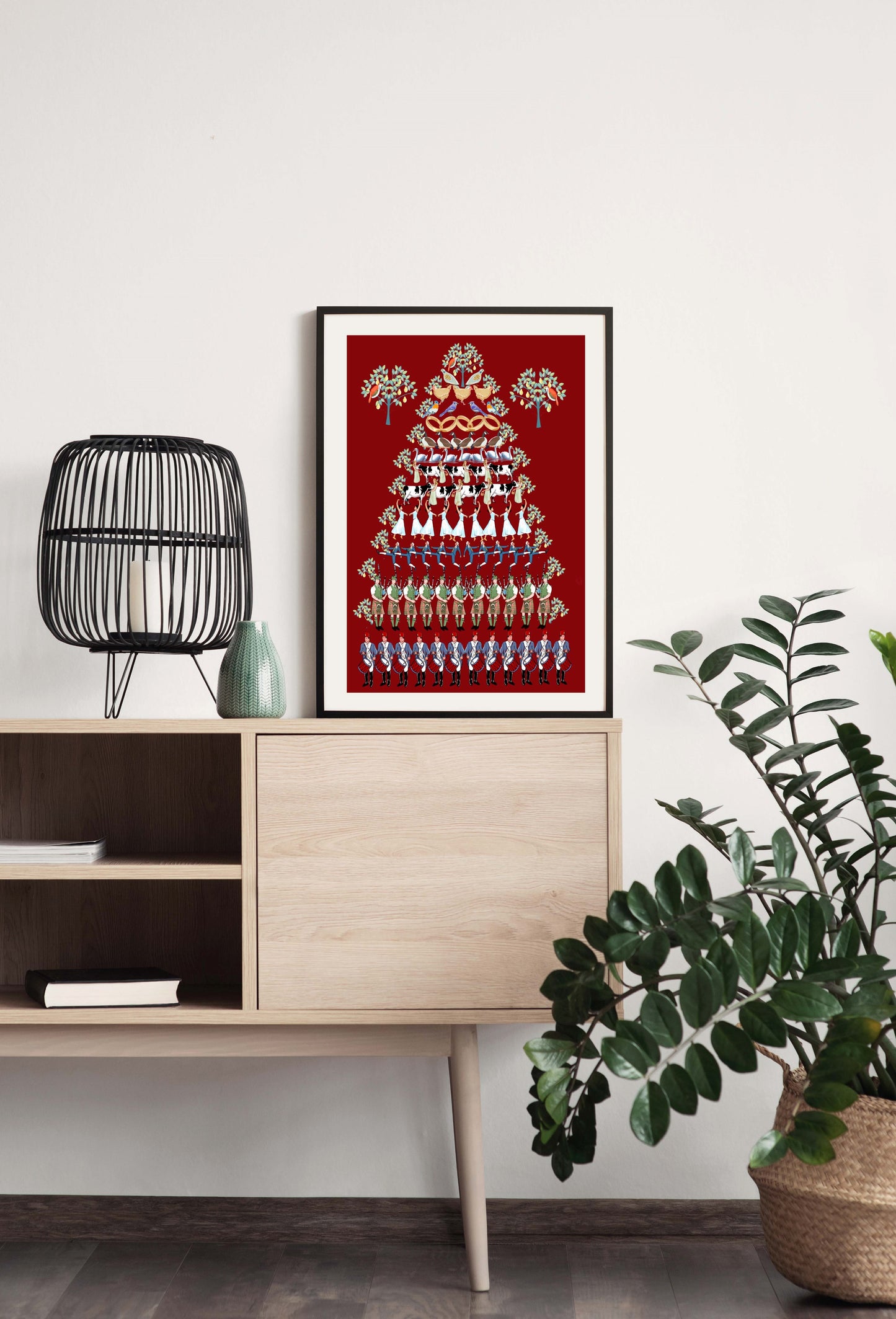 Twelve Days of Christmas (Red) - Illustrated Print by Thomas Little